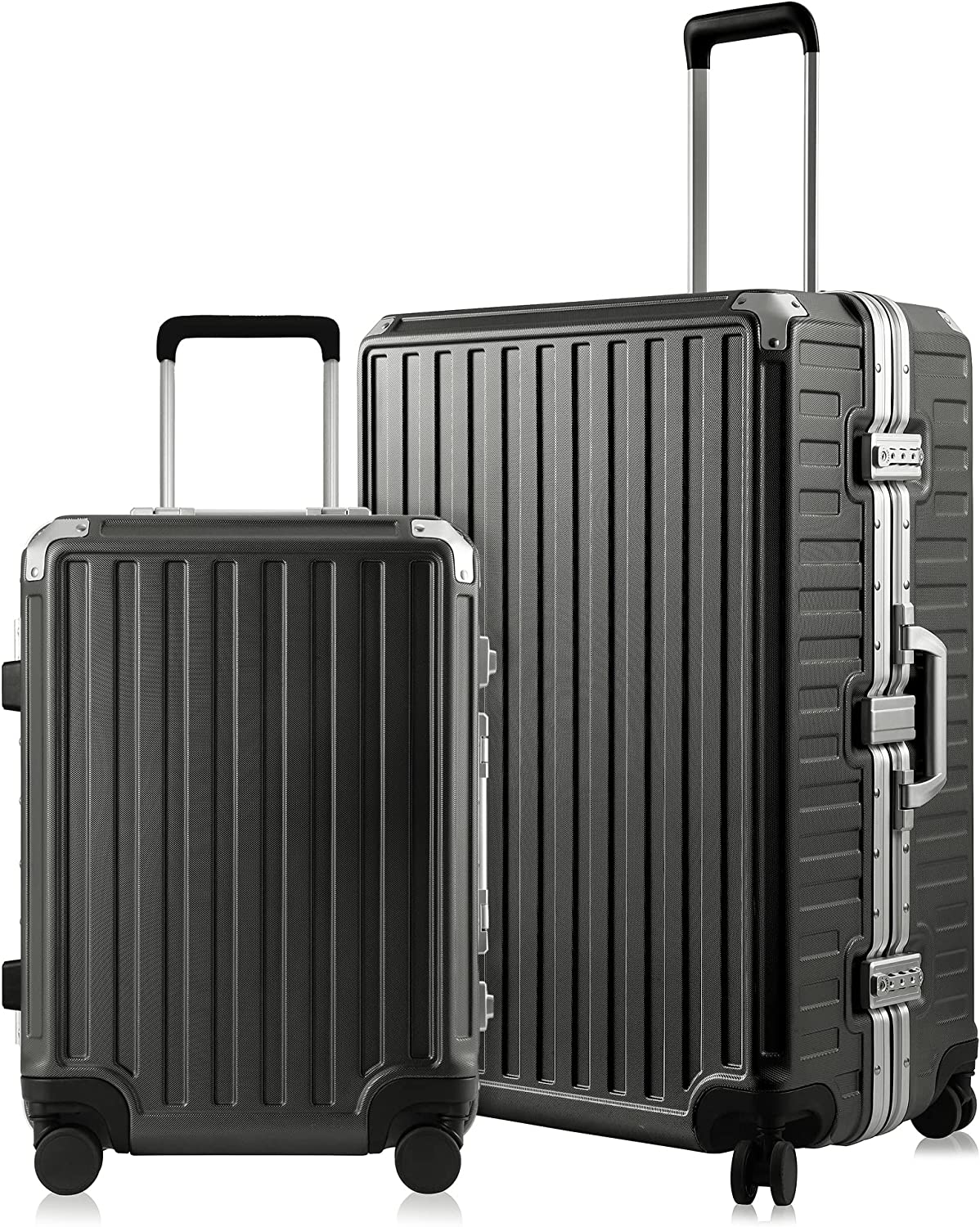 LUGGEX Hard Shell Carry On Luggage with Aluminum Frame - 100% PC No Zipper Suitcase - 4 Metal Corner Hassle-Free Travel (Hard Case Suitcase) - Image 1
